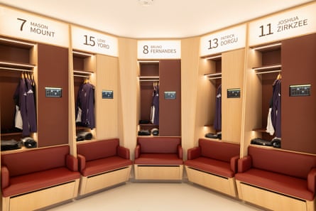 The new first-team dressing room at Carrington.