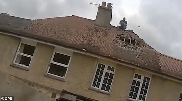 Video footage shows Coates destroying the house as the bitter row escalated