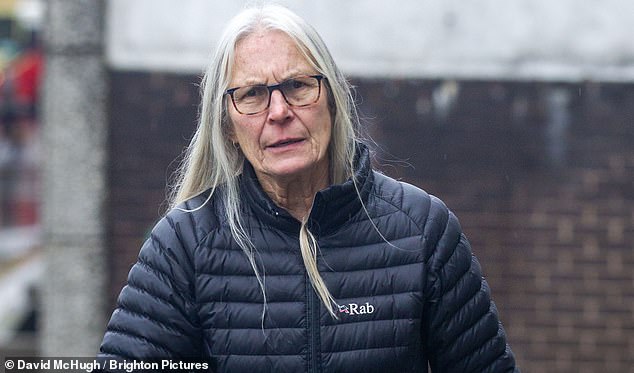 Janice Tuner, 66, (pictured) called police but was left crying in the garden as she watched Coates start to demolish her home