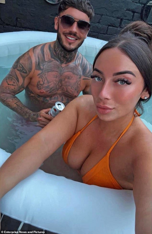Pictured: Ryan Wellings with his new partner, Emma Croft, who was also arrested