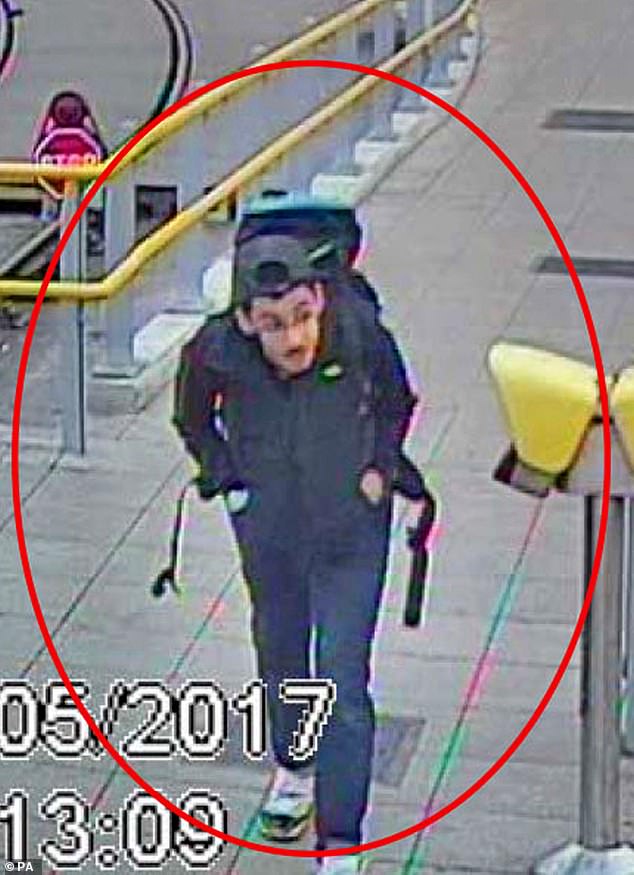 Salman Abedi, Hashem's brother, at Victoria Station making his way to the Manchester Arena, on May 22, 2017 where he detonated a homemade bomb