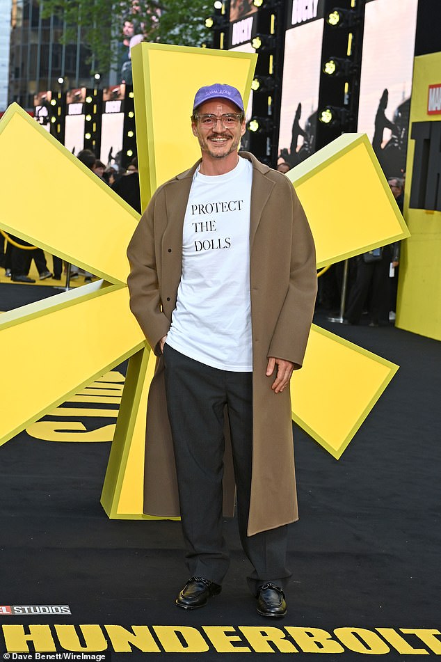 Pedro recently showed his support for the transgender community by proudly wearing a T-shirt boasting the slogan Protect The Dolls at the Thunderbolts premiere