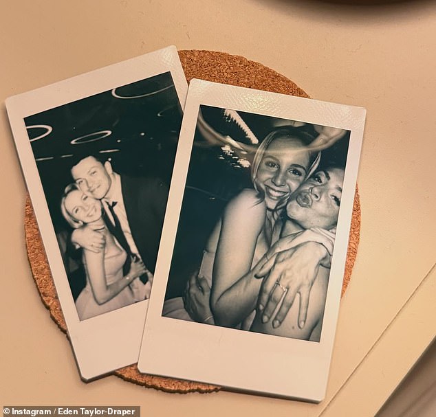 She shared details of her day and revealed that co-star Eden Taylor Draper was a bridesmaid, alongside as a school friend and her mum (snaps of the day posted by Eden)