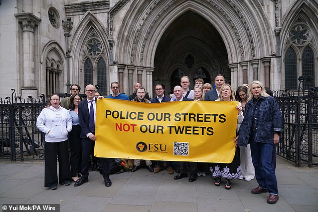 Connolly’s supporters, including the Free Speech Union (pictured) , argue that Connolly’s 285 days in custody already represent punishment enough