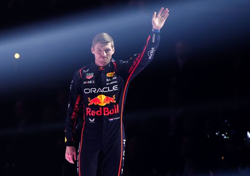 Max Verstappen waves to the crowd at the F1 75 Live show