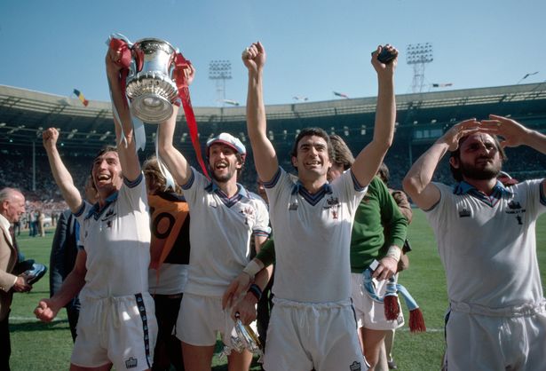 Billy Bonds and West Ham team-mates celebrate win over Arsenal in 1980 FA Cup final