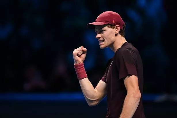 Jannik Sinner of Italy reacts against Carlos Alcaraz of Spain during the Men's Singles Final on day eight of the Nitto ATP Finals 2025 at Inalpi Arena on November 16, 2025 in Turin, Italy.