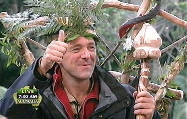 Phil Tufnell being crowed King of the Jungle on I'm A Celebrity in 2003.