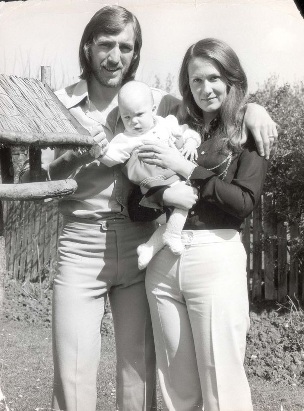 Billy Bonds with wife Marilyn and baby daughter in 1975