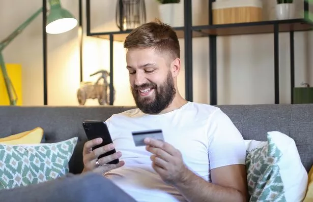 A man shopping online