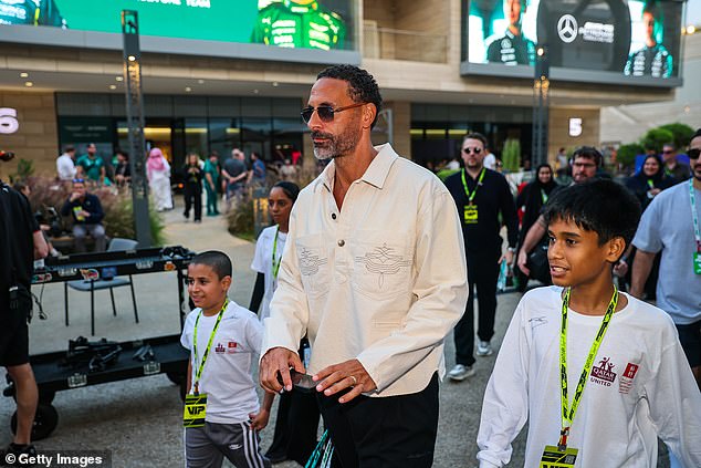 Former Manchester United defender Rio Ferdinand was also spotted at the Lusail International Circuit
