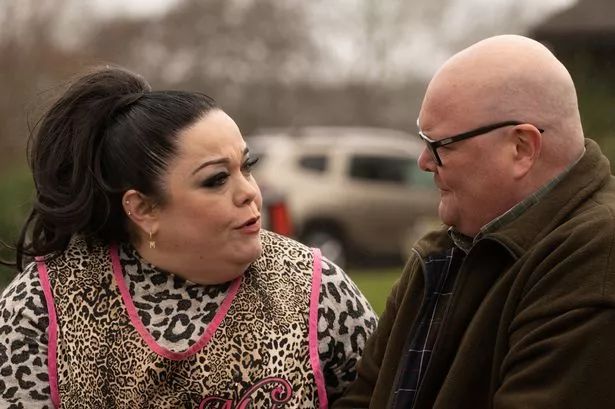 Lisa Riley and Dominic Brunt in Emmerdale