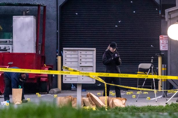 Investigators with the San Joaquin Sheriff's Department collect evidence