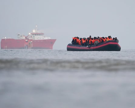 People thought to be migrants on board a small boat in Gravelines, France, earlier this month.