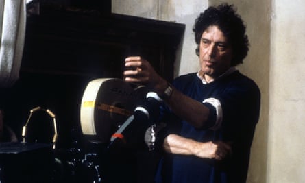 Stoppard in 1990, filming the adaptation of his play Rosencrantz and Guildernstern Are Dead