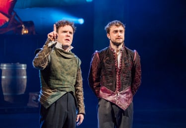 Joshua McGuire and Daniel Radcliffe in Rosencrantz and Guildenstern Are Dead at the Old Vic, London, in 2017.