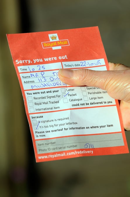 Check all the details on any notifications about a parcel that couldn’t be delivered.