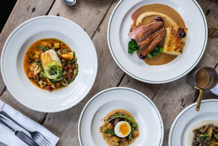 Plates of food at The Beckford Arms