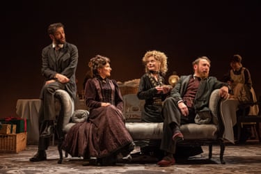 Ed Stoppard, Alexis Zegerman, Faye Castelow and Adrian Scarborough in Leopoldstadt at Wyndham’s theatre, London, in 2020.