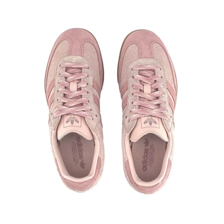 Adidas Samba OG Trainers in Wonder Quartz and Wonder Mauve Gum.