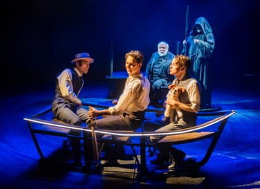 Seamus Dillane, Ben Lloyd-Hughes, Simon Russell Beale, Matthew Tennyson and Alan Williams in The Invention of Love at Hampstead theatre, London, in 2024.