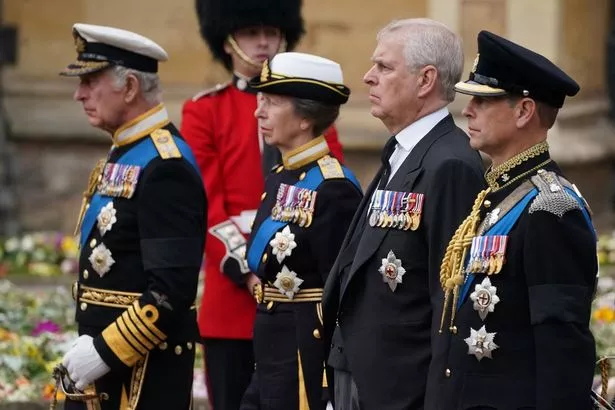 Prince Andrew was unable to wear his military uniform for his mother's funeral