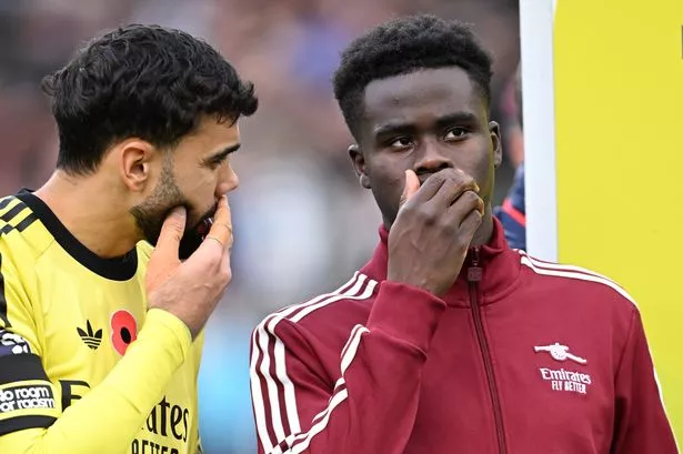 David Raya and Bukayo Saka