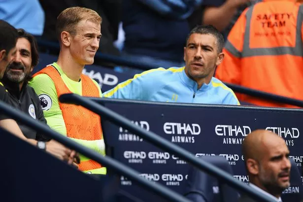 Joe Hart as a Manchester City substitute