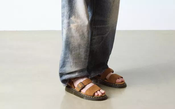 The Tumbled Nubuck Gryphon sandals in Desert Sand 