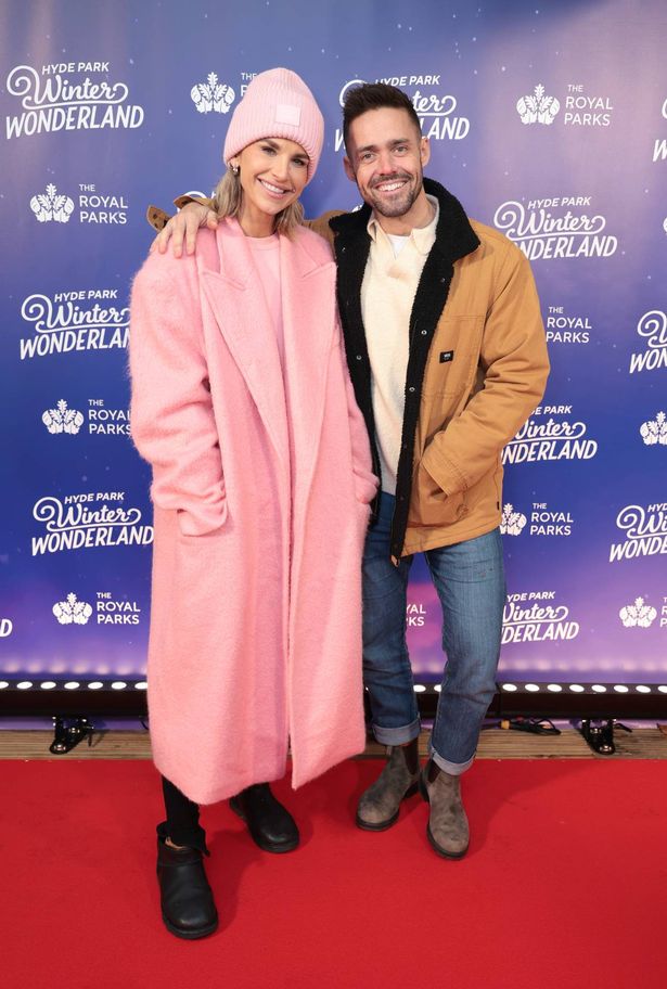 LONDON, ENGLAND - NOVEMBER 20: Vogue Williams and Spencer Matthews attend the Hyde Park Winter Wonderland Preview Night 2024 on November 20, 2024 in London, England. (Photo by Shane Anthony Sinclair/Getty Images)