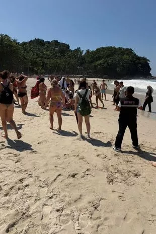 Dozens of holidaymakers rushed in to help Jason