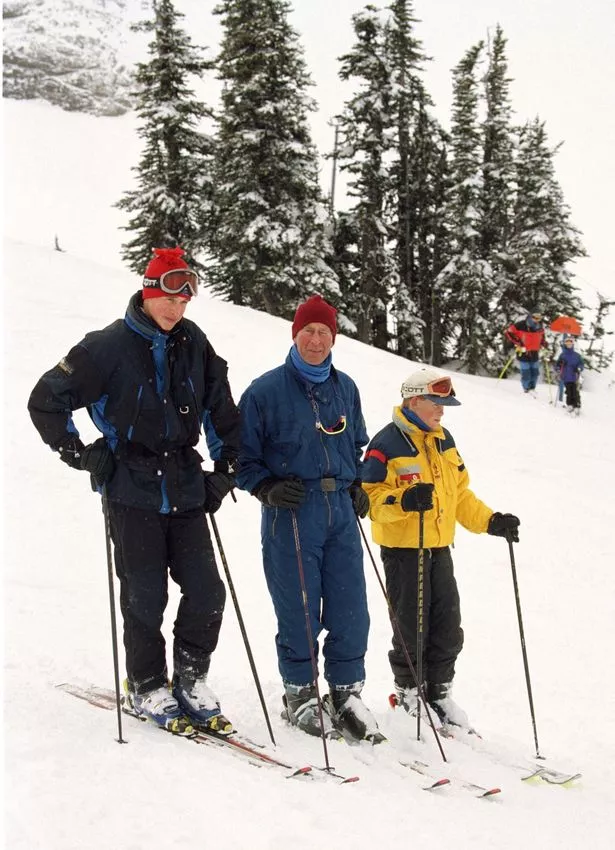 The Prince Of Wales And Princes William & Harry Skiing In Whistler, Canada.
