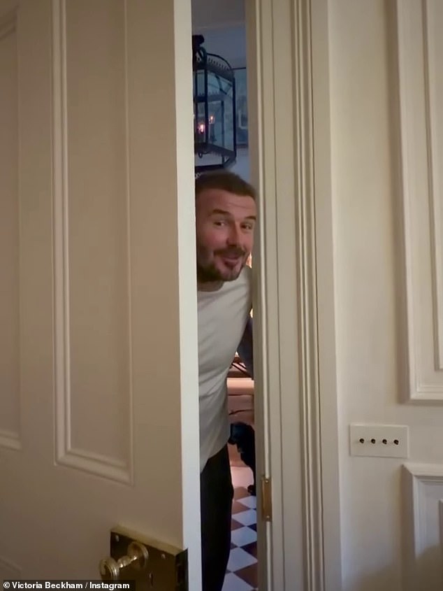 Posh took to Instagram to reveal she had decided to give their £31.5million London townhouse a festive makeover to surprise the former footballer