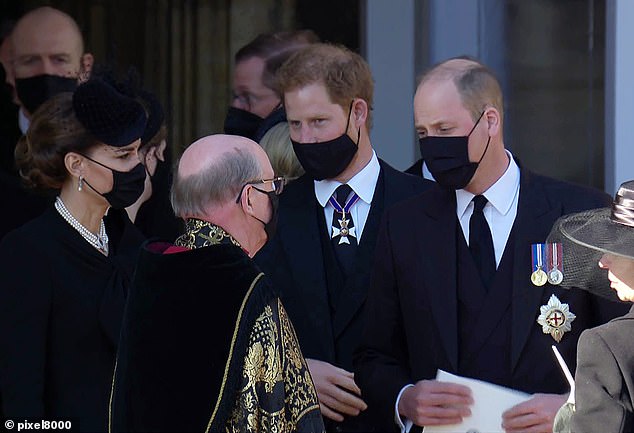 Despite the revelatory statements made during the Oprah interview, Harry was seen engaging in conversation with Kate as the family left the chapel