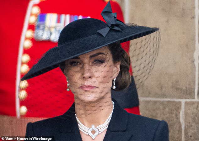 'The middle-class girl, some commentators said, looked more royal than the blood royals that day, a pillar of strength and calmness amidst the emotional swirl,' writes royal biographer Robert Jobson