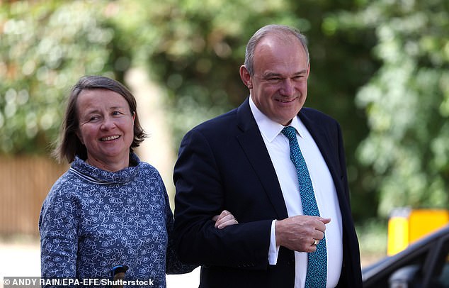 Inigo Rowland, 58, was today found not guilty of harassing Lady Emily Davey without violence between June 1 and October 6 this year. Pictured: The couple seen in July 2024 (file image)