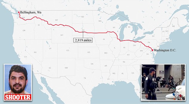Officials said Lakanwal drove across the country from his home in Bellingham, Washington, to DC before he fired at the troops on Wednesday afternoon with a .357 revolver