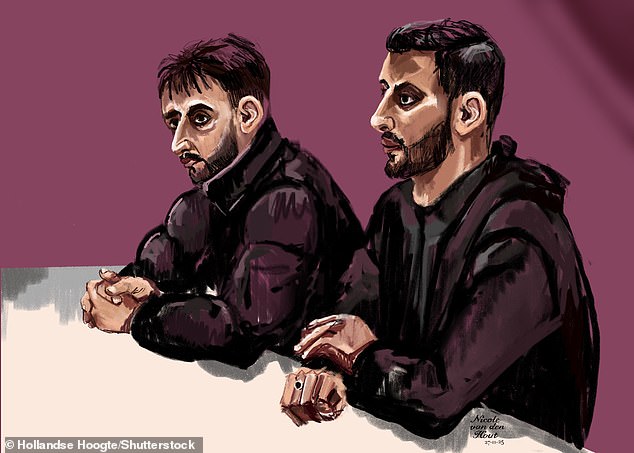A court sketch of suspects Mohammed, right, and Muhanad Al Najjar, accused of helping their father kill their sister. The men have insisted their father acted alone