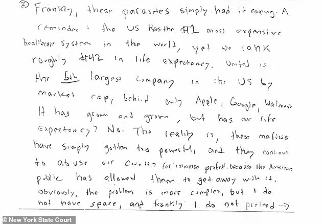 Prosecutors seized a handwritten diary from Mangione's backpack during his arrest in Altoona, Pennsylvania that his attorneys are now trying to hide from jurors