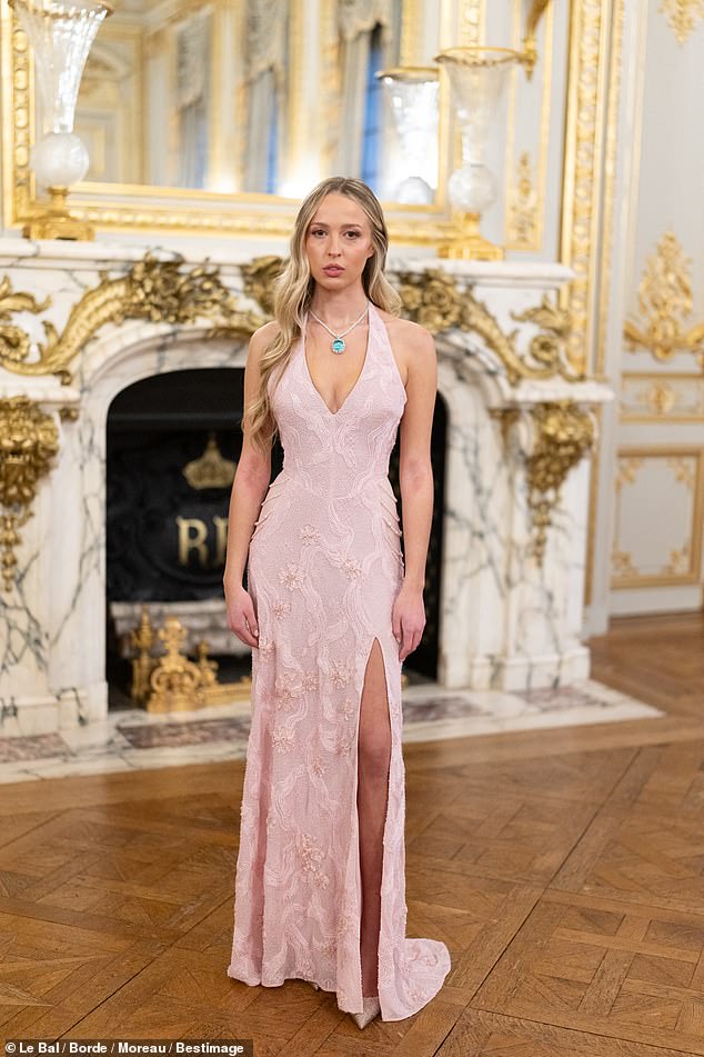 Ruby Kemper, granddaughter of Kirk Kerkorian, the former owner of MGM Studios, now owned by Amazon, wore a delicate ballet pink dress by Hollywood brand, Chrome Hearts