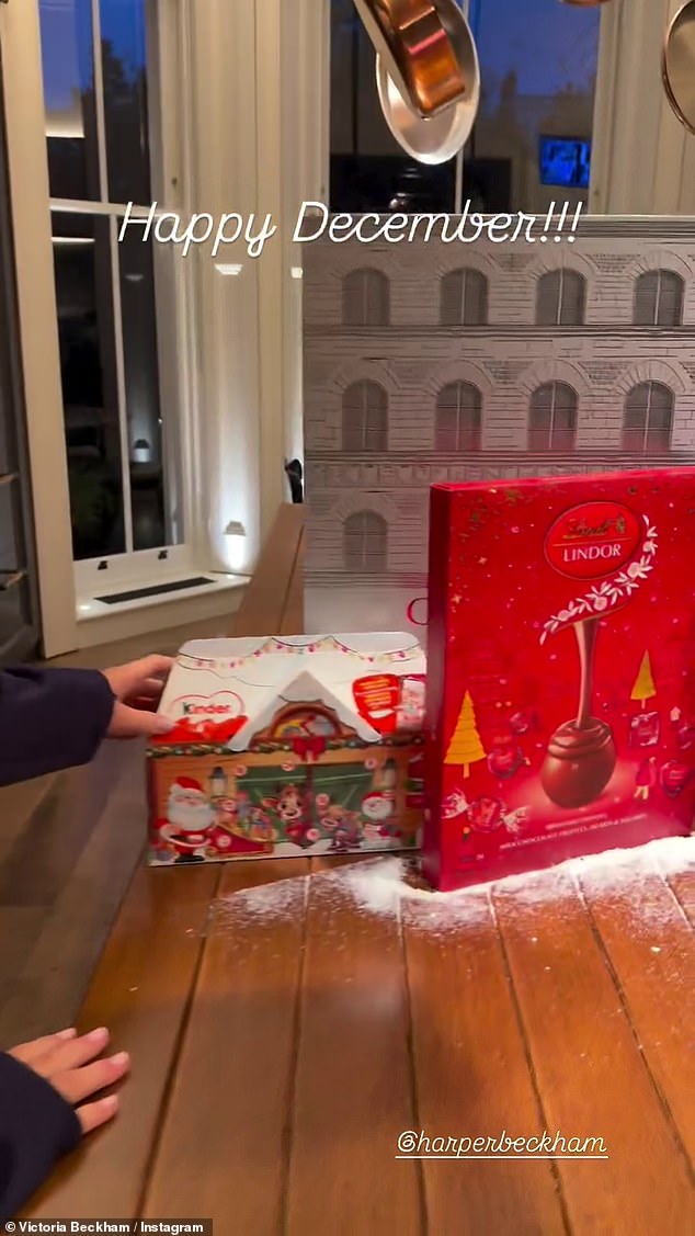 In addition to the Space NK advent calendar she had two red Lindor chocolate calendars and two Kinder ones
