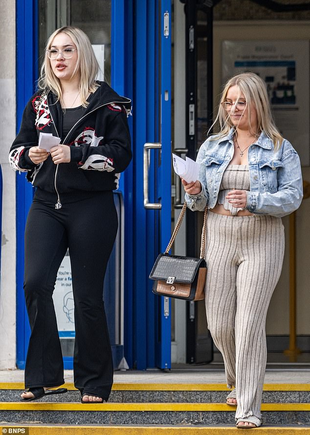 Larisa Sumovskaja (left) and Jasmine Orchard leaving Poole Magistrates Court after being fined £100 each