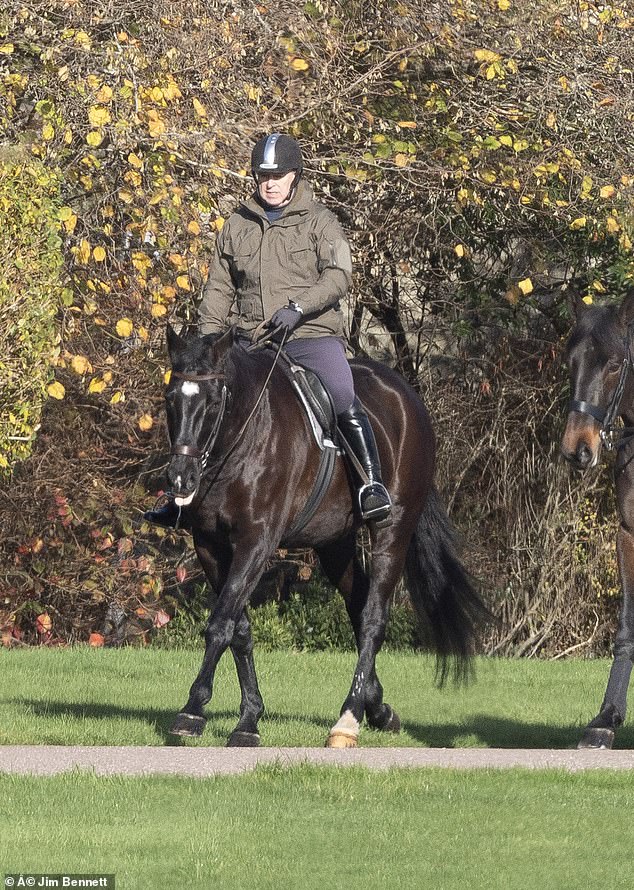 Andrew on his horse on November 17 near his Windsor home