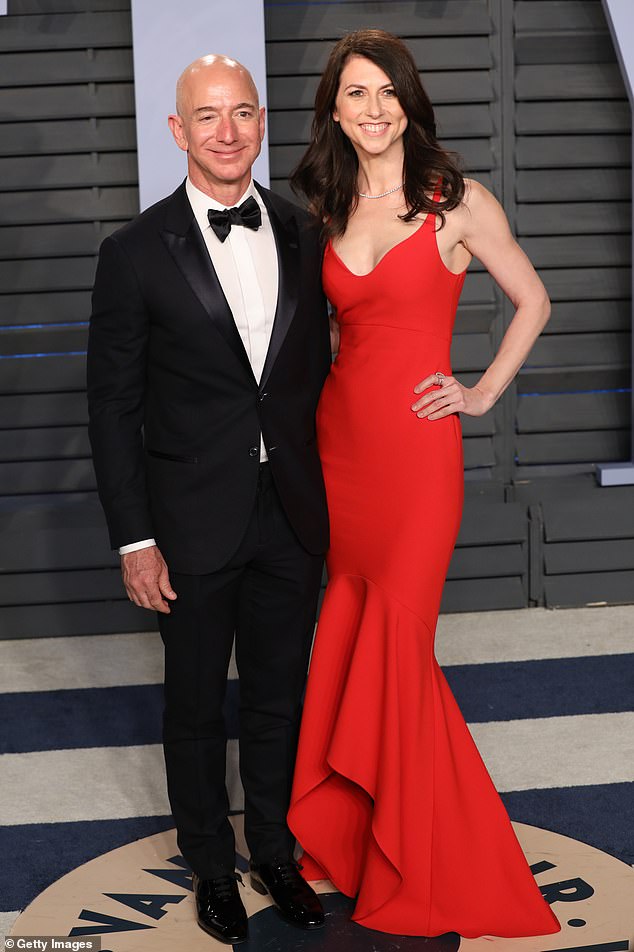 Jeff Bezos' ex-wife, Mackenzie Scott seen with Bezos, ranked third as the most generous after giving away 36 percent of her wealth