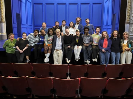 Susan Wokoma next to Tom Stoppard with the cast and crew of The Real Thing at the Old Vic this autumn