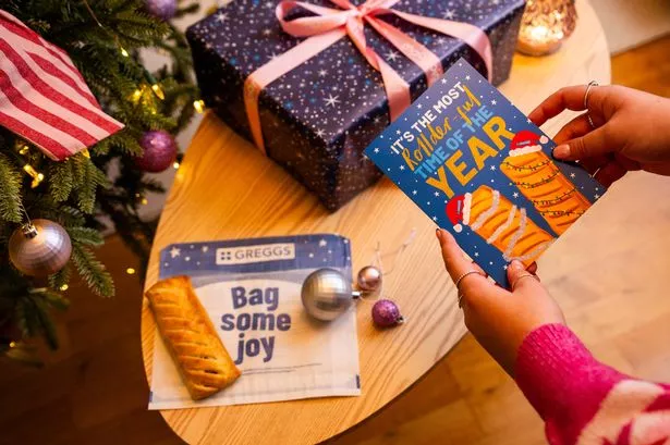 Greggs and Moonpig have teamed up for a range of Christmas cards that come complete with the gift of a sausage roll.