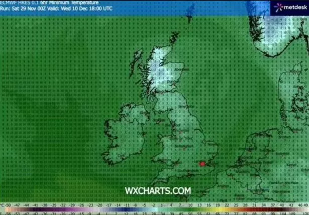 Temperatures in Scotland are expected to drop below freezing on December 10