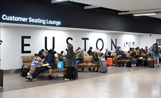 A picture of the customer seating lounge at Euston station, central London