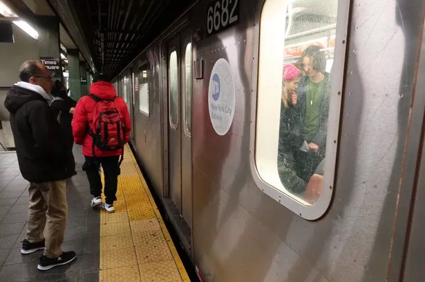 A photo of a New York train
