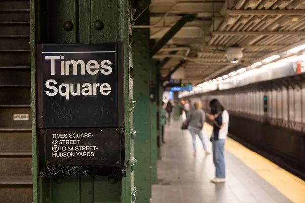 A photo Times Square station on the New York subway 